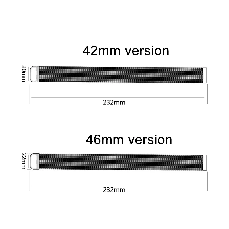 Milanese Stainless Steel Watchband for Samsung Galaxy Watch Strap Belt Wristband Magnetic Loop Watch Band 42mm 46mm 4 Colors (4)