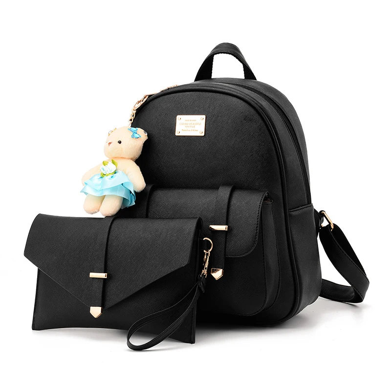Women Backpacks Zipper PU Leather Feminina Shoulder Bags Purse Knapsack Brands Luxury Fashion Teenager Girls Mochila