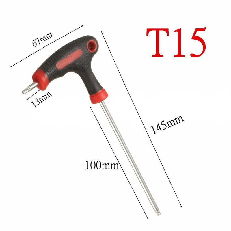 1pcs T10/15/20/25/30/40 T-Handle Grip Torx Hex Screwdriver Allen Key Wrench Tool