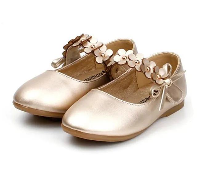 gold flower girl shoes