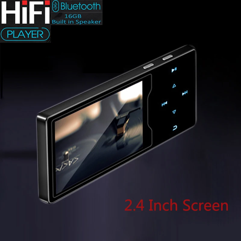 

New Portable MP3 Player With Bluetooth Metal 16GB Speaker 2.4in Screen HIFI Lossless Music Player Walkman With FM Radio Ebook