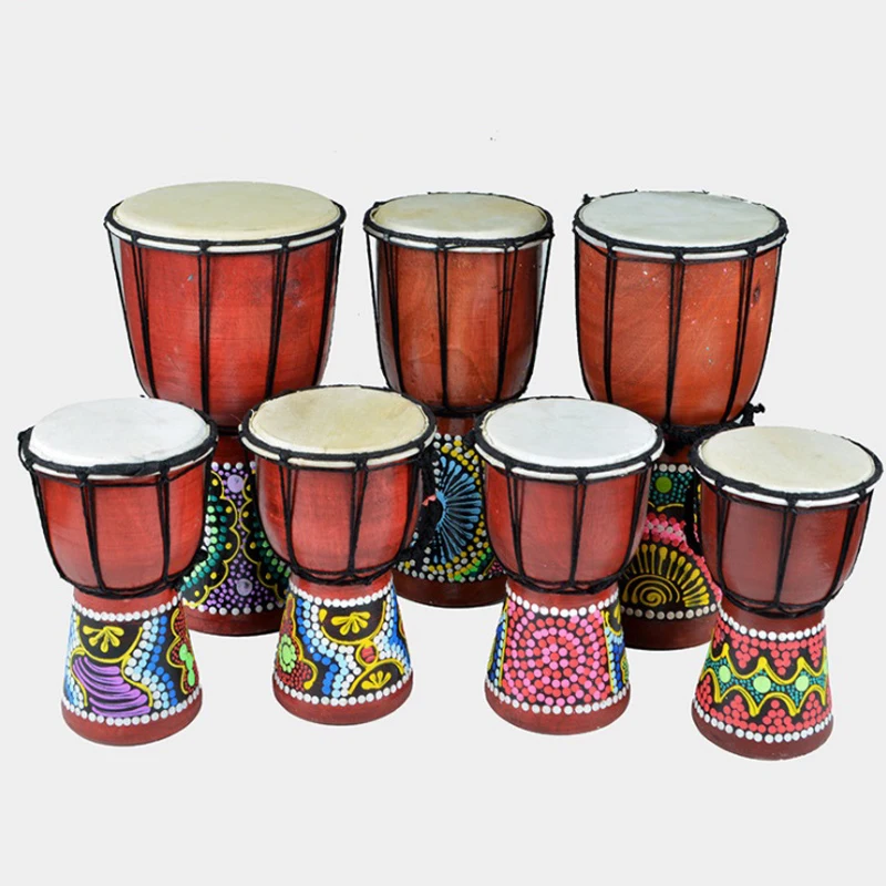 Африканский барабан Djembe настраиваемый перкуссия ручная роспись красное дерево Djembe барабан с козьей кожей голова Littlefun шаблон