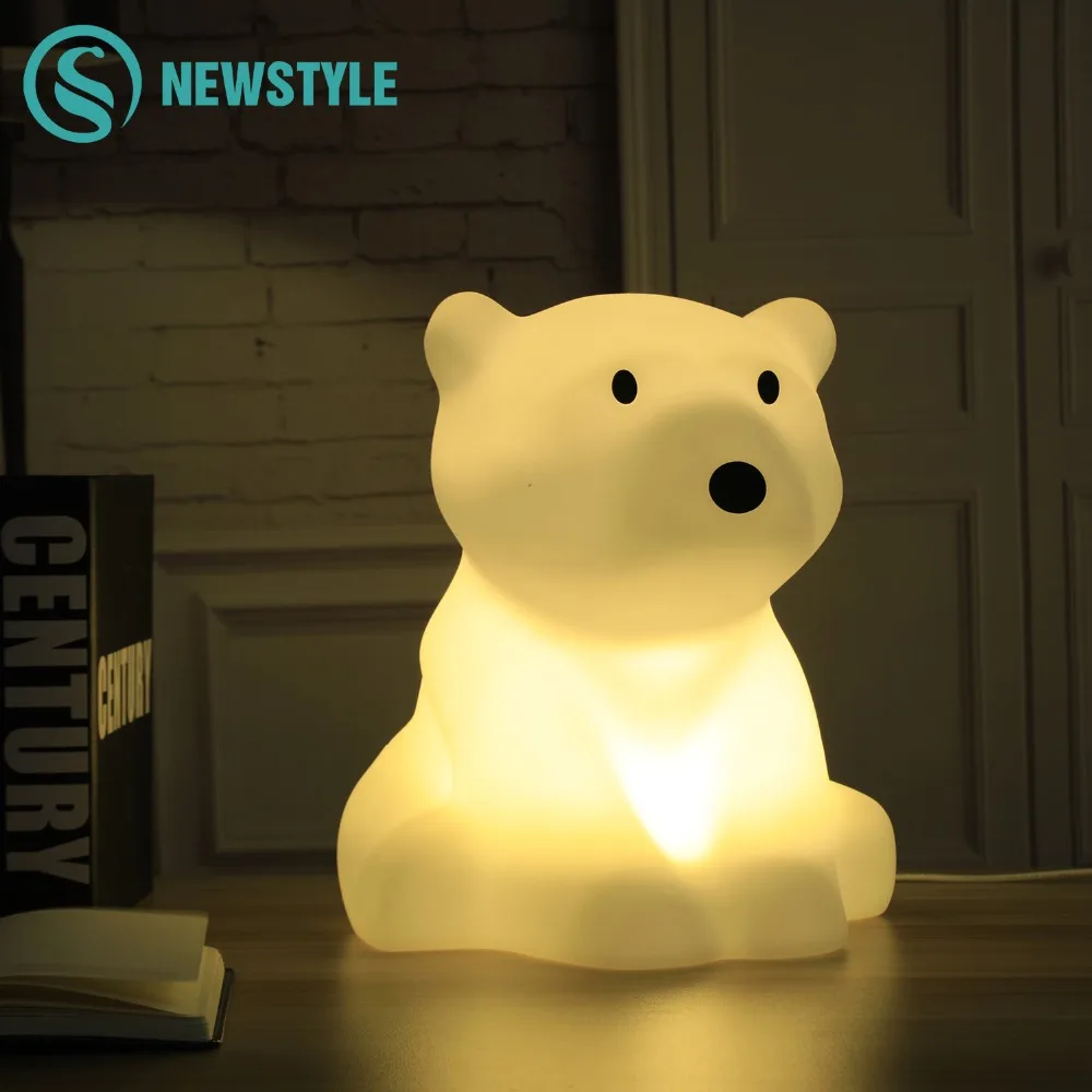 

Polar Bear LED Night Light 30cm Swivel Dimmable Warm White Led Desk Lamp EU US Plug Led Night Light for Baby Living Room