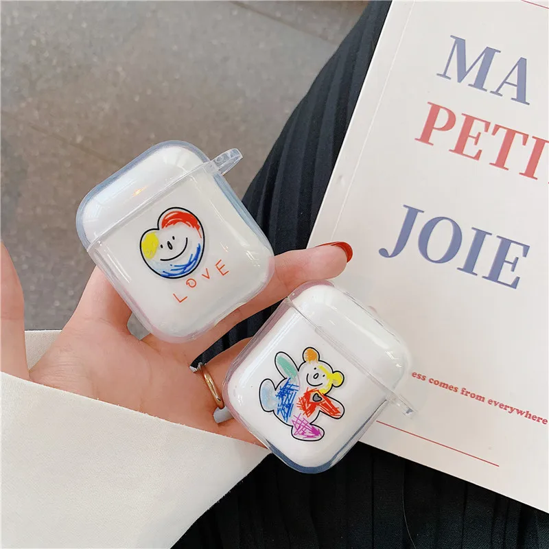 

Cartoon Graffiti Case For Airpods Cute Bluetooth Earphone Protective Cover For Air pods Accessories TPU Silicone Headphones Box