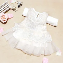 Платья принцессы повседневная одежда для маленьких девочек Хлопковое детское кружевное бальное платье с бантом, детская одежда