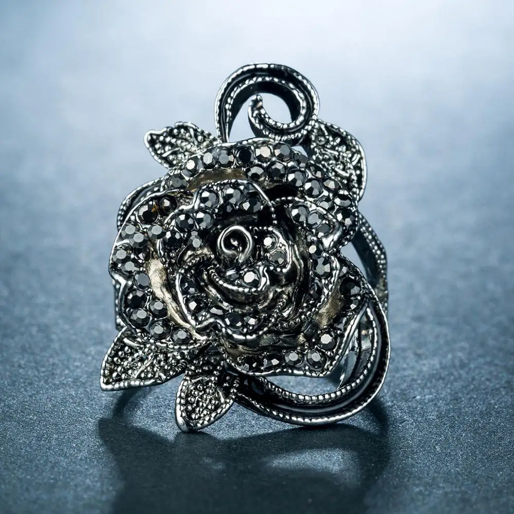 

Vintige Rose Ring for Women Black AAA+ Cubic Zirconia Wedding Jewelry 2019 New Arrivals