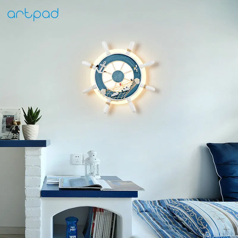 Artpad, скандинавский настенный светильник для детской спальни, AC110V, 220 В, для детского сада, детской комнаты, декор для гостиной, светодиодный, простой, креативный настенный светильник