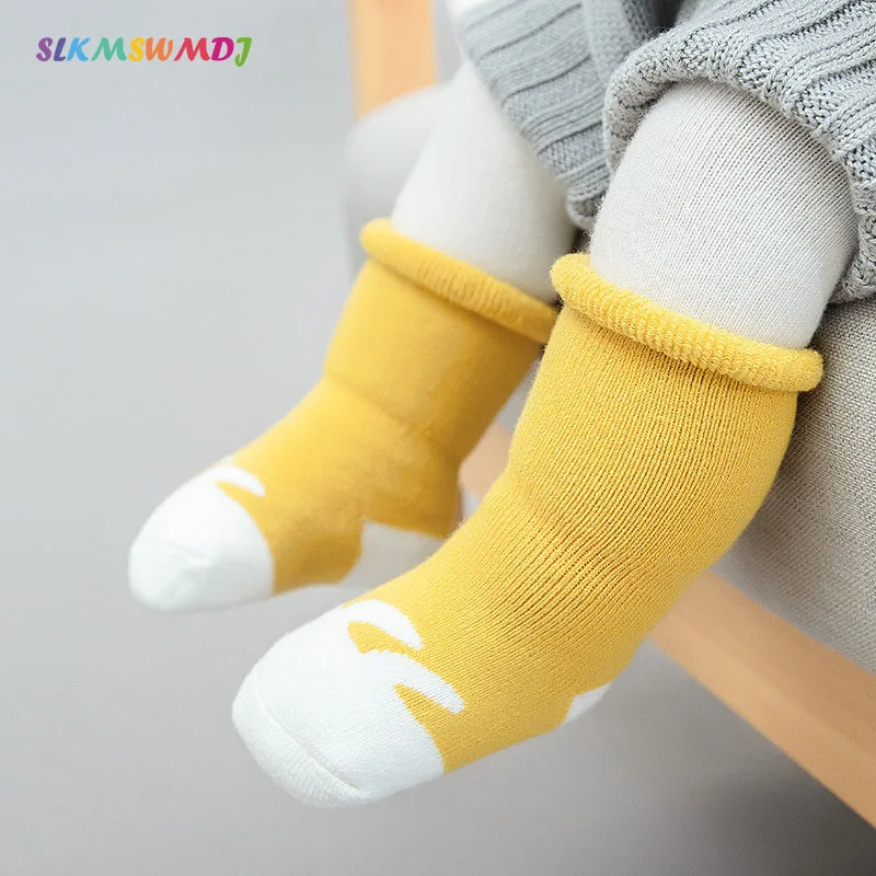 SLKMSWMDJ autumn and winter thick cotton boys girls baby socks long tube children 0 3 newborn