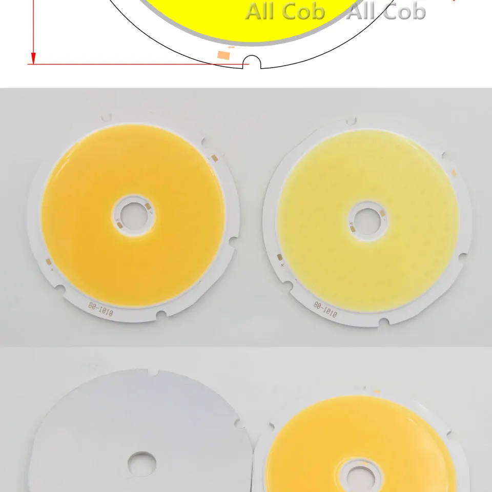 10 шт 80mm кольцевые 50 W allcob светодиодный модуль источника света Высокое Мощность белый теплый белый Светодиодные ленты чип модуля для вниз