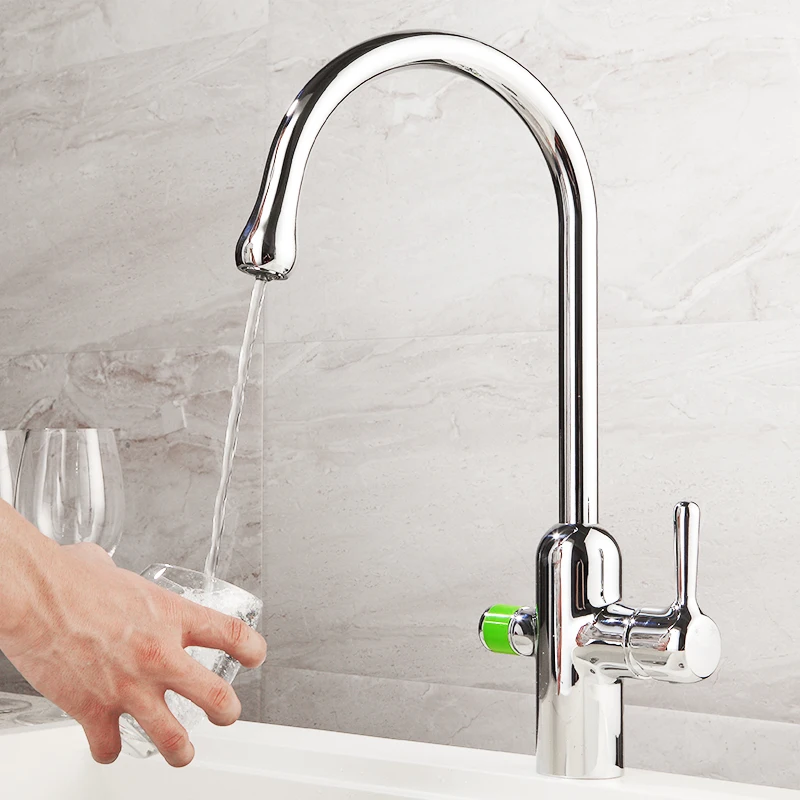 FLG Deck Mounted Kitchen Faucets Mixer Tap 360 Degree Rotation with Water Purification Features Chrome 3 Way Mixer Tap Crane 525 FLG Deck Mounted Kitchen Faucets Mixer Tap 360 Degree Rotation with Water Purification Features Chrome 3 Way Mixer Tap Crane 525