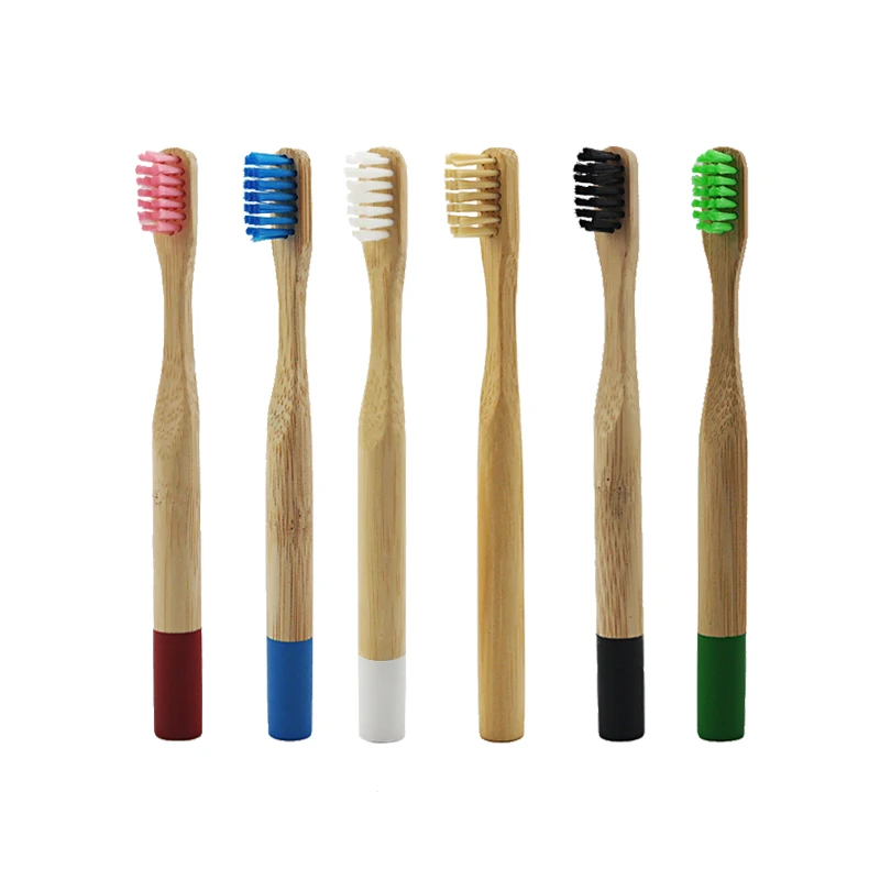3090 kids Wooden Rainbow Bamboo Toothbrush Oral Care Soft Bristle Head