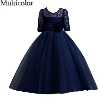 

Multicolor Baby Children Girl Dress Kids Ceremony Party Dresses Tulle Lace Flower Girl Wedding Gown Baby Girl Graduation Dress