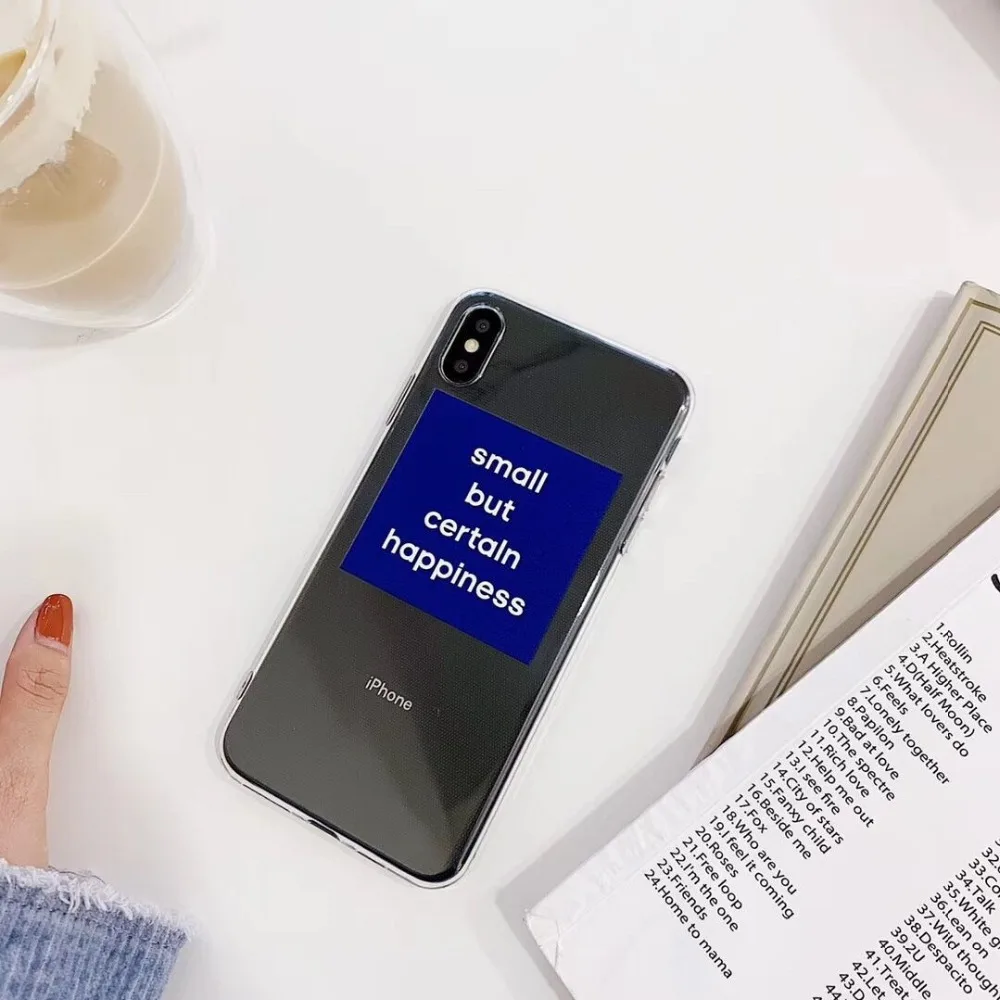 Transparent ins Simple love Couple soft shell For iPhone 7 7Plus 6 6S 6Plus 8 8Plus X XR XS Max Thin and light TPU Anti-fall Phone case01
