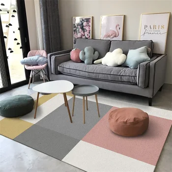 

Modern Brief Geometric Japanese Style Color Blocks Door Mat Bathroom Parlor Living Room Bedroom Home Decorative Carpet Area Rug