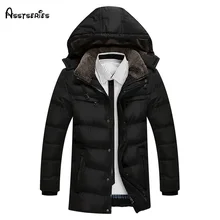 Толстое теплое зимнее пальто для молодых людей, Модная тонкая куртка, Мужская Новая куртка с капюшоном, мужские парки WN 120