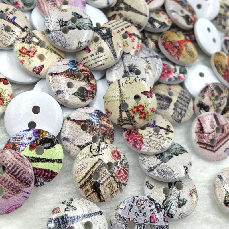 

10/50/100pcs Eiffel Tower DIY Craft Scrapbook Buttons Sewing Appliques WB347