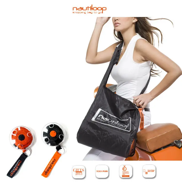 2017 تصميم جديد nautiloop سحرية مصغرة تخزين أكياس حقيبة مطوية