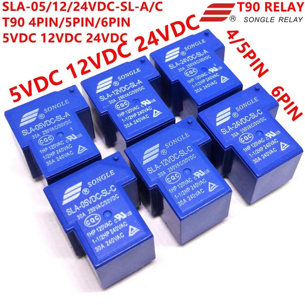 Реле T90 SLA 12VDC SL A 05VDC 5V 12V 24V 4PIN Songle RELAY абсолютно новые и оригинальные|Реле| |
