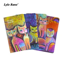 Креативные масляные краски кошки дизайнерский ноутбук стиль жесткий чехол горизонтальная линия страницы блокнот винтажный дневник путешественника дневник