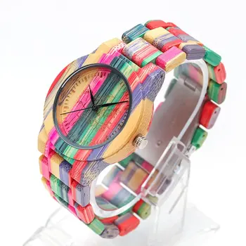 

Fashion Environmental Protection Natural Ecological Carbonized Color Bamboo Wood Watch women female watch relogio feminino