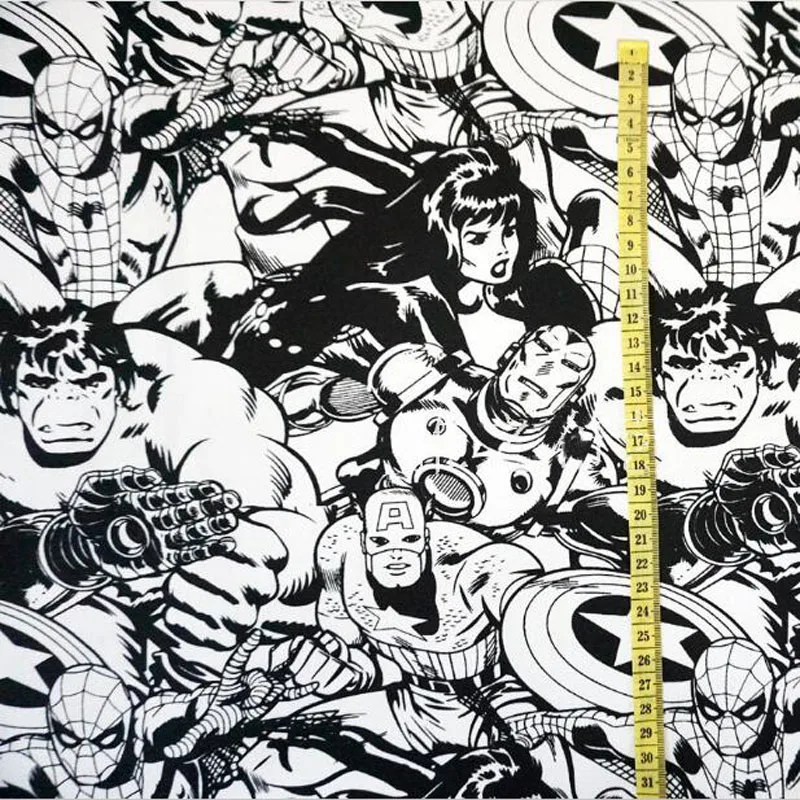 Мстители холст ткань для сумки мультфильм оптом Капитан Америка печатных хлопковая холщевая ткань шитье лоскутное стол Сделай Сам ткань
