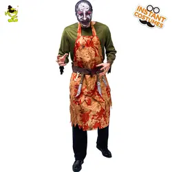 Для мужчин жесток Мясник человек костюмы Halloween Party Косплэй Мясник человек страшно Одежда для взрослых Для Мужчин's