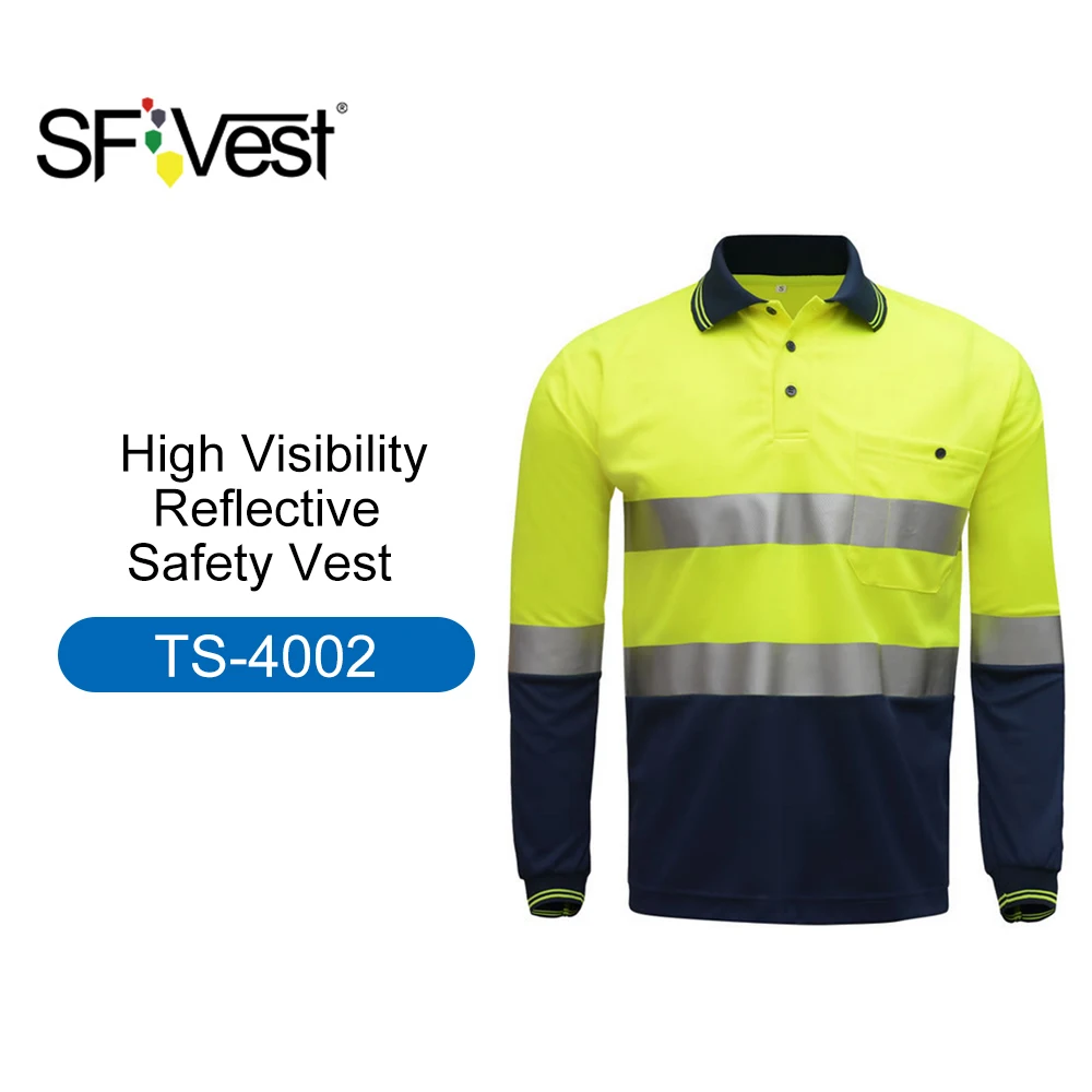 SFVest Светоотражающая рубашка с длинным рукавом и карманом для мужчин, впитывающая майка, рабочая одежда