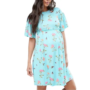 

Summer New Fashion Womens Mother Casual Floral Pregnants Dress For Maternity Clothes Wholesale Free Ship Z4