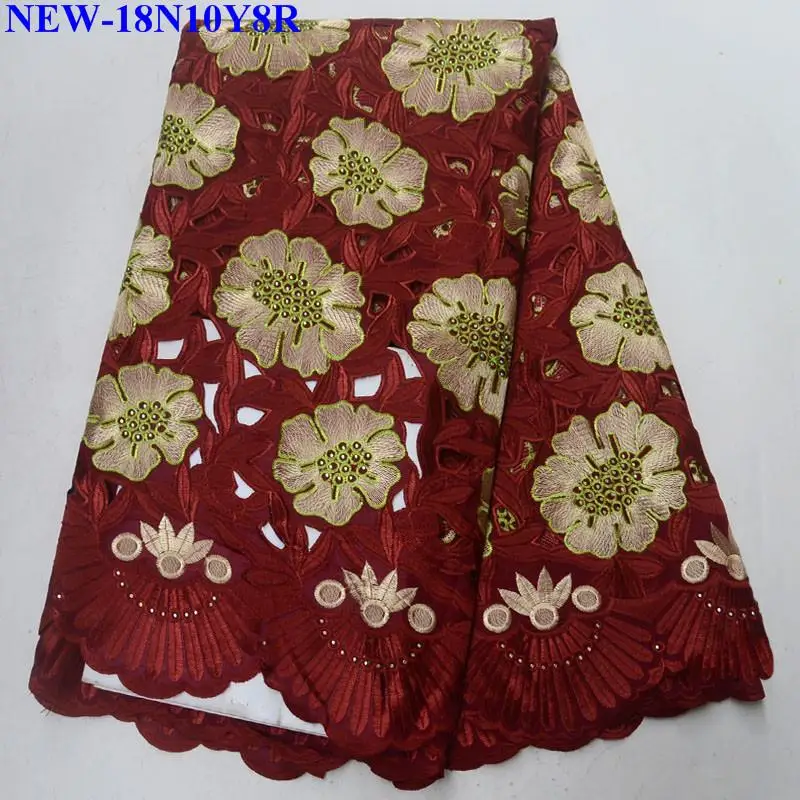 100% Cotton Voile Lace Swiss Fabric 2018 Latest High Quality Laces In Wine Red For Wedding Dress JSA04 | Дом и сад