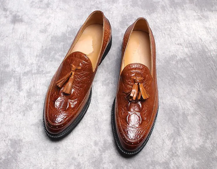 Hombre Oxfords Italiano Negro Masculina 2018 Zapatos Primavera Derby Mujers 2 Moda Vestido 1 Cuero Handmade Amarillo Para EdIwIF