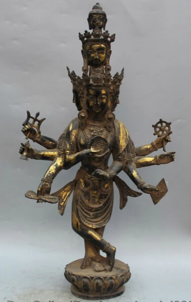 

JP S0524 26" Tibet Buddhism Bronze 1000 Arms Avalokiteshvara of Goddess Guan Yin Statue