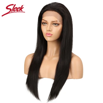 

Sleek Brazilian Remy Straight Hair Wig For Black Women 4x4 Lace Front Human Hair Wigs Natural 10 14 18 20 Inch Free Shipping