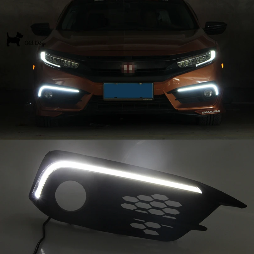 1 пара для Honda Civic DRL Светодиодный дневной ходовой светильник DRL 12 В противотуманная фара реле Дневной светильник для автомобиля