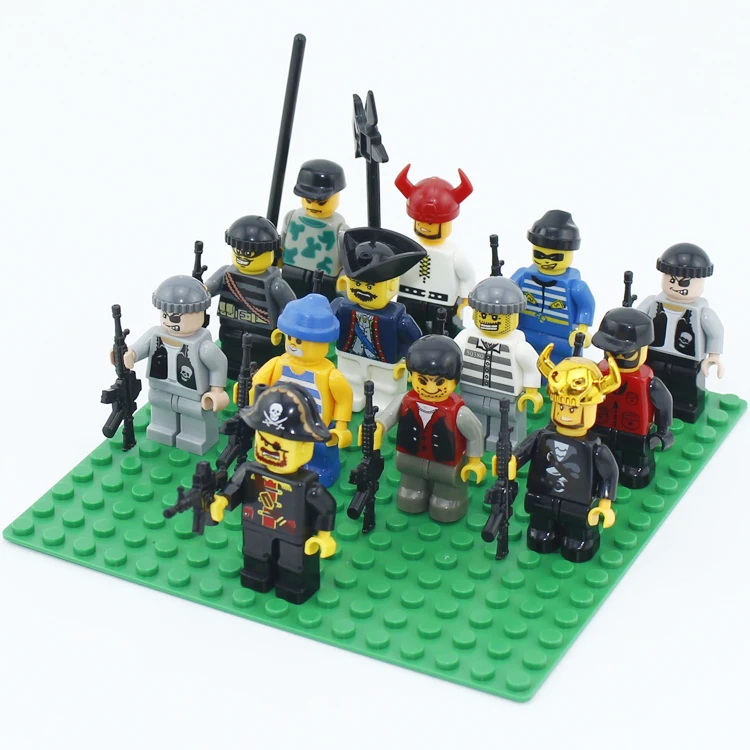  Military SWAT POLICE Figures Building Blocks Beach Head Team Kayak Special Forces Villain Kids Toy 