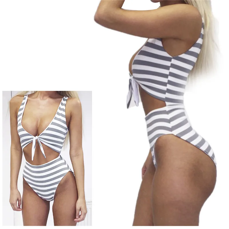 

Daddy Chen One-Piece Suits Micro Bikini Polyester Striped Bikinis Set One Piece Swimsuit Bathing Suit Women Push Up Micro Bikini