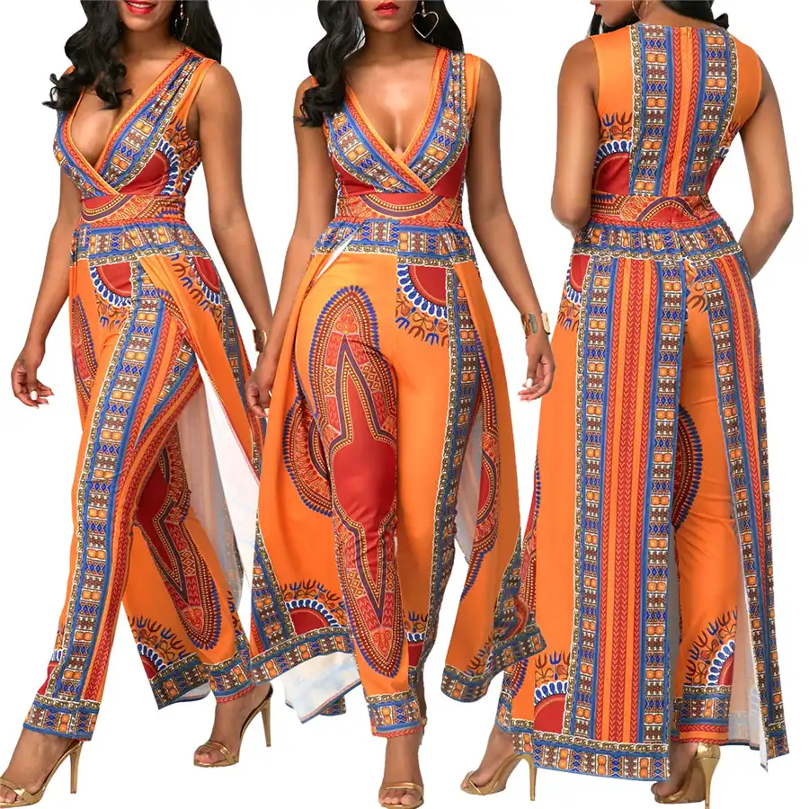orange african dress