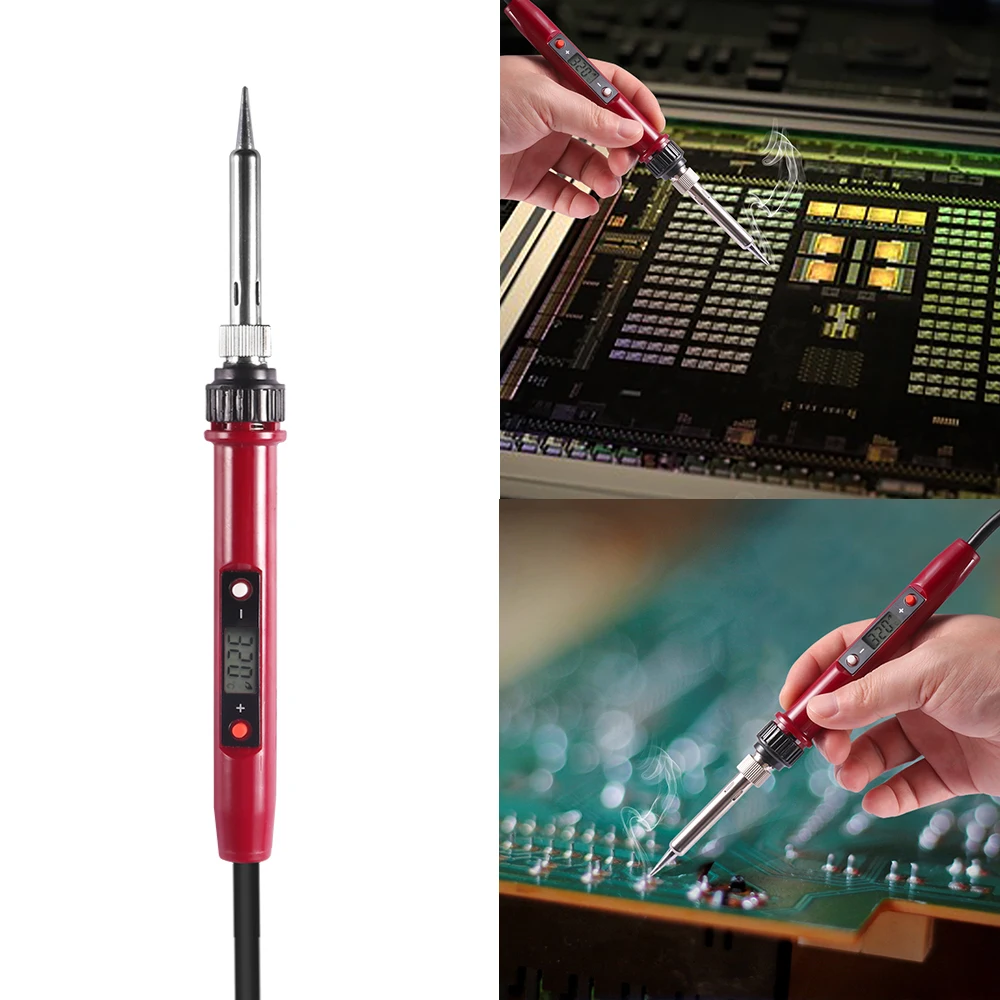 

80W 220V/110V Electric Soldering Iron Kit Adjustable Temperature Welding Tool EU/US Plug For Electronics Work