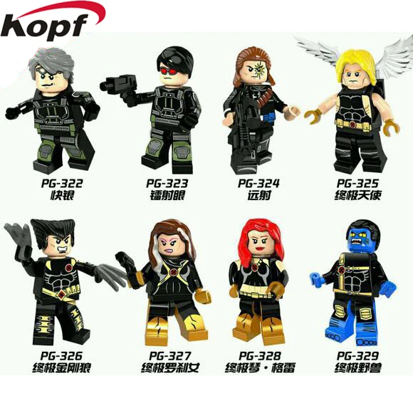 

Single Sale Quicksilver Longshot Super Heroes Ultimate Angel Rogue Jean Grey Beast Cyclops Building Blocks Kids Gift Toys PG8098