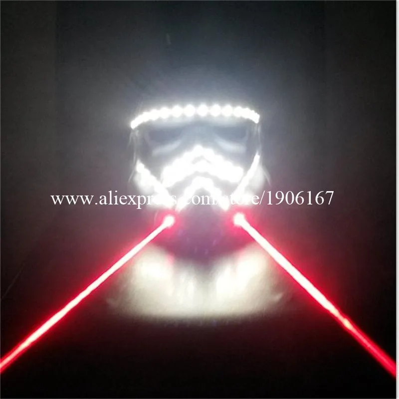 New Red 2 Lasers Led Light White Color Luminous Flashing Glowing