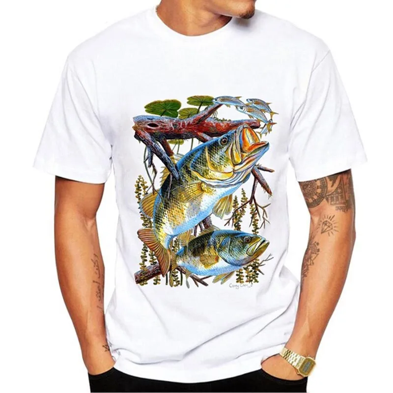 

Funny Birthday Gifts Present Dad Him Father Fishinger T-Shirt 3D SEA Tuna Fish Printed T Shirt Men Fisherman Tshirt Streetwear