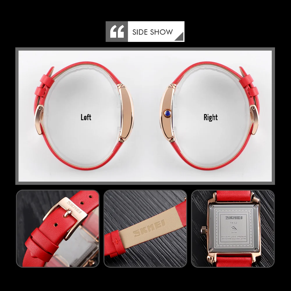 SKMEI Womens Watches Top Brand Luxury Leather Quartz Watch Women Fashion Dress Ladies Wrist Watch Female Reloj montre femme 2018