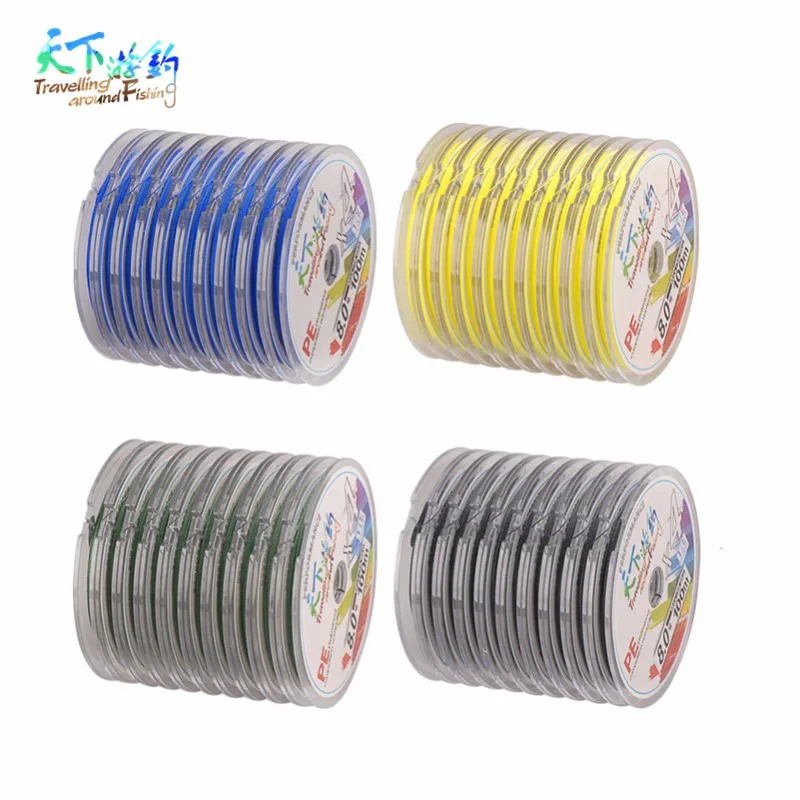 

100-1000m Multifilament Fishing Line 4 Braided PE Line Fil De Peche Fuorocarbone Filo Trecciato Da Pesca For Carp Fishing