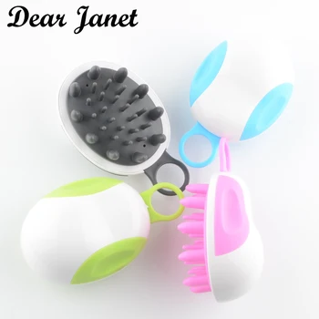 

1pc Detangling hair wash brush Portable Massage scalp shower 4 colors brush Silicone teeth Cushion Comb
