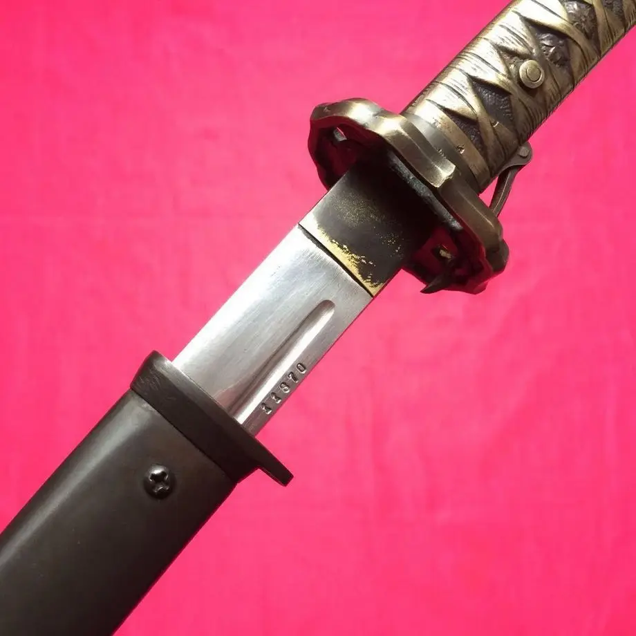 Винтажные военные медные ручки японский самурайский меч катана меч полный Тан с номером