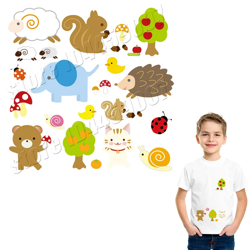 

Cartoon Patches Heat Transfer Vinyl Paper DIY Iron On Embroidery A-Level Washable Parches Kawaii Easy Print Healthy Stickers