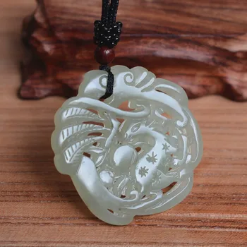 

(Certificate) Natural Hetian Nephrite Stone Hand Carved Sika deer Pendant Necklace Christmas Gift for Women Men Jades Jewelry