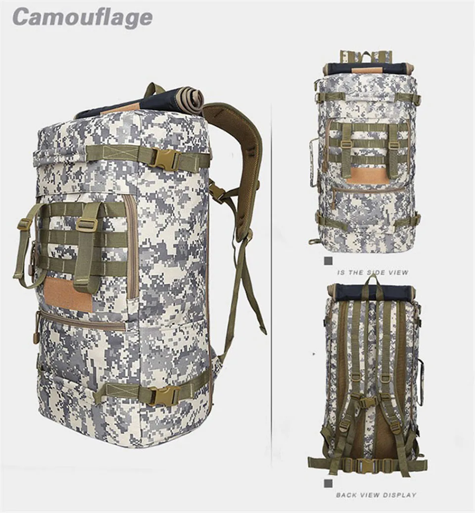 Bolsas de Acampamento Viagem dos Homens Quente Qualidade Superior Nova Militar Tático Mochila Montanhismo Bolsa Caminhadas 50l Mod. 1261637 19 Cheap Mochilas escal.