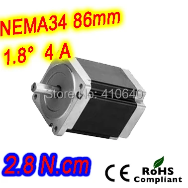 

FREE SHIPPING stepper motor 34HS27-1404S L 68 mm Nema34 with 1.8 deg 4 A 2.8 N.cm and 4 wire