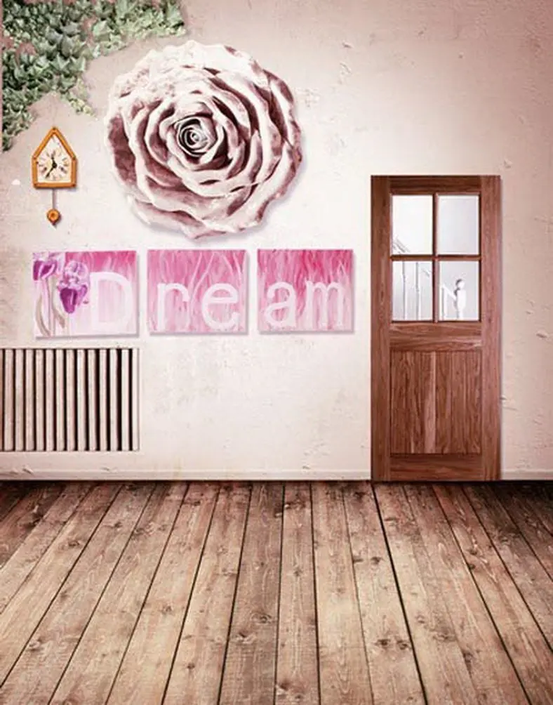 

Wooden Floor Dream Flower Photography Backdrops Photo Props Studio Background 5x7ft