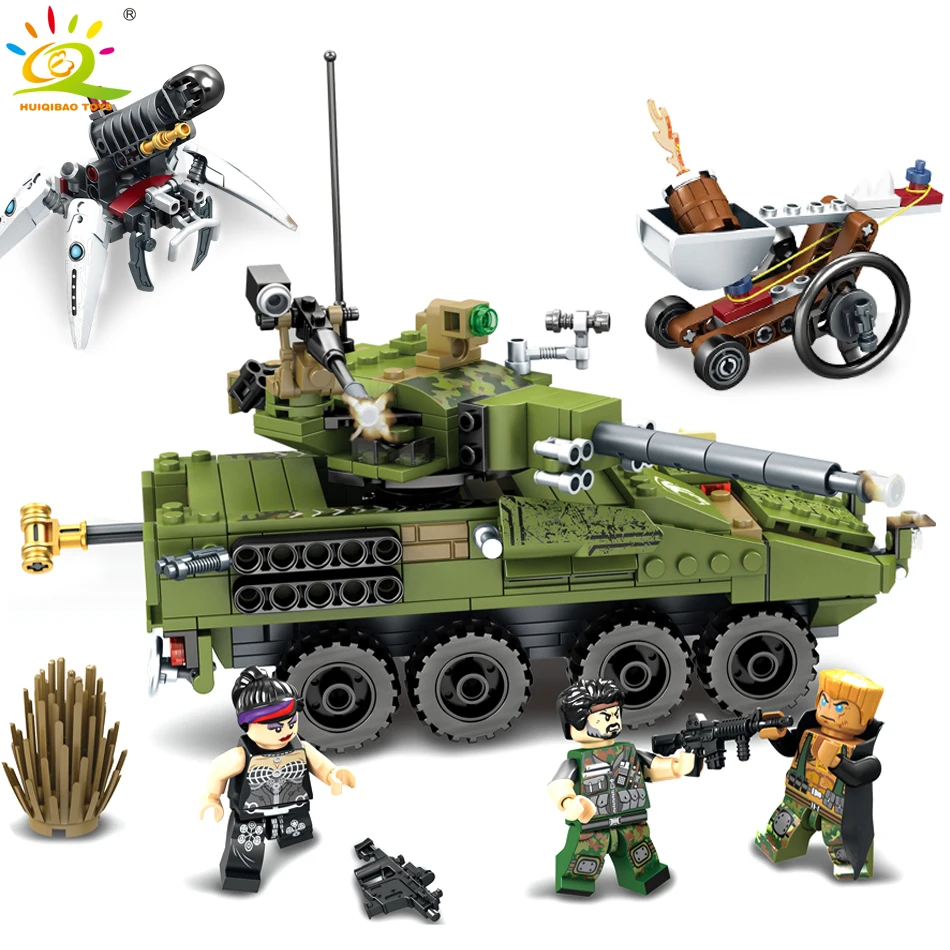 

438pcs Military Army tank Chariot soldier Weapon Compatible Legoed technic Educational Building Blocks bricks Toys For Children